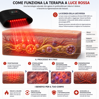 Levora™ Dispositivo terapeutico a luce rossa per alleviare il dolore del tunnel carpale.