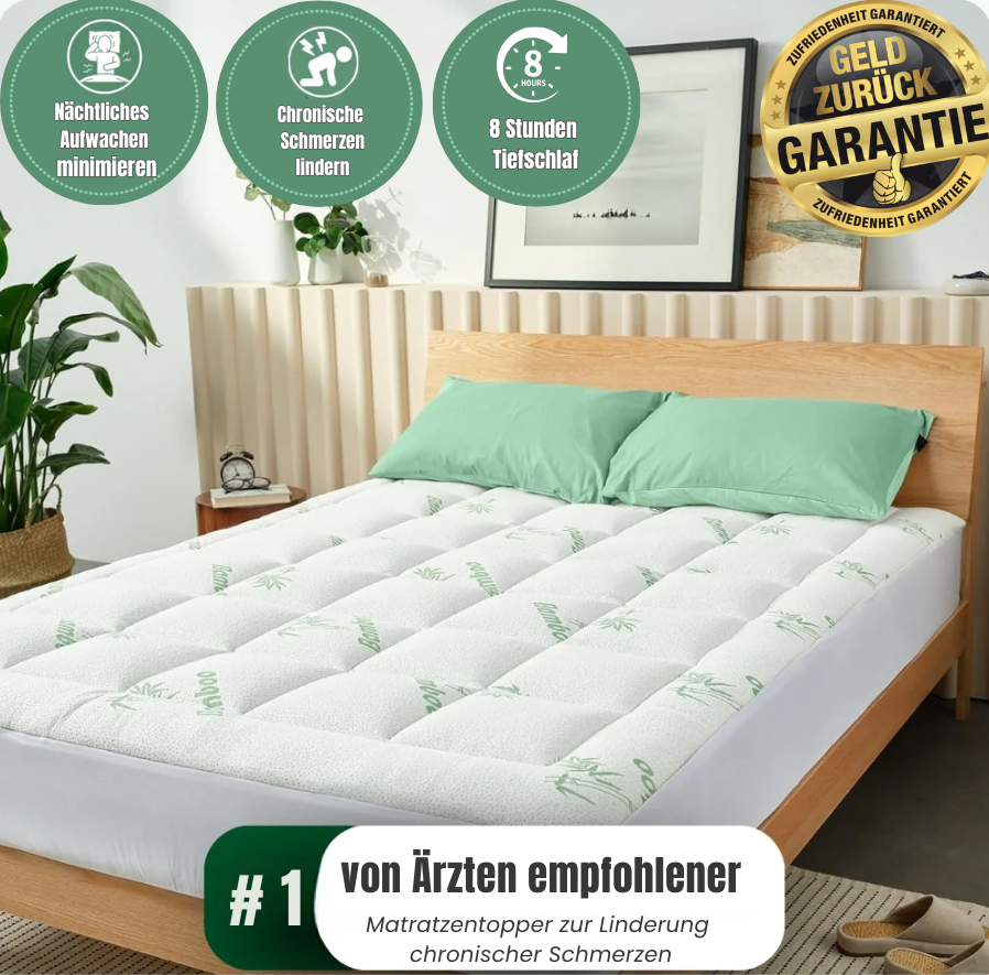 OrthoDream – Bambus-Matratzenauflage für tiefen, schmerzfreien Schlaf