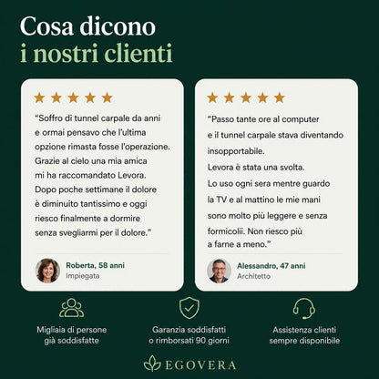 Levora™ Dispositivo terapeutico a luce rossa per alleviare il dolore del tunnel carpale.